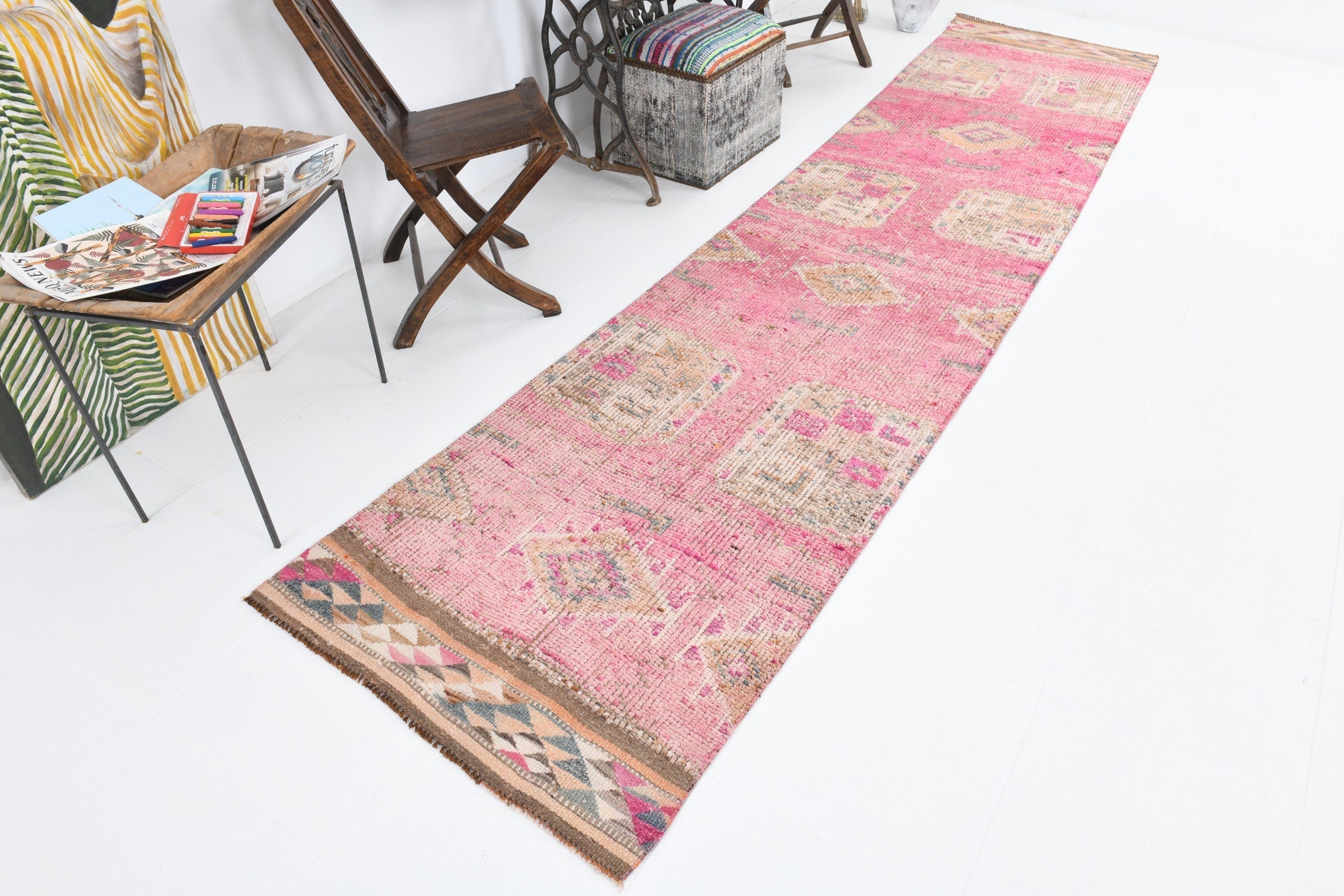 Vintage Herki Runner Rug 2’9’’ x 12’6’’ ft