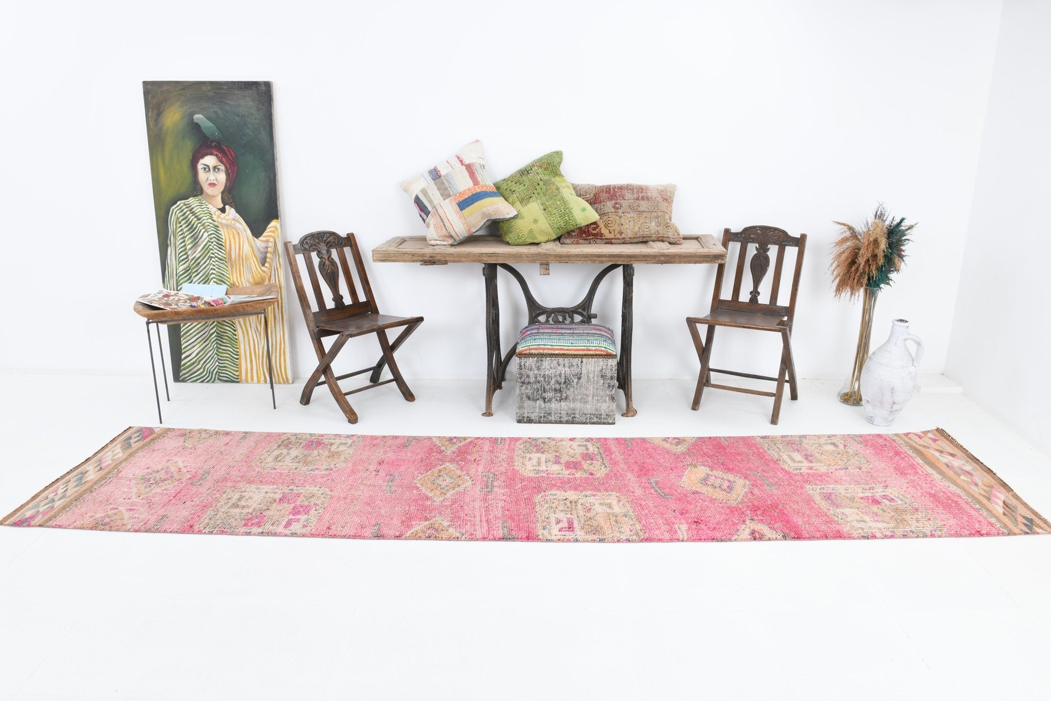 Vintage Herki Runner Rug 2’9’’ x 12’6’’ ft