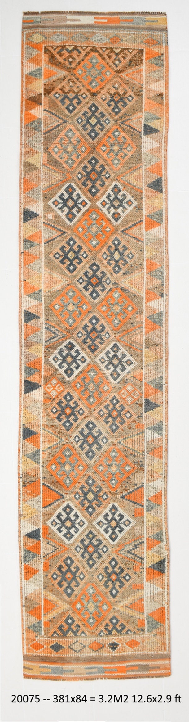 Vintage Herki Runner Rug 2’9’’ x 12’6’’ ft