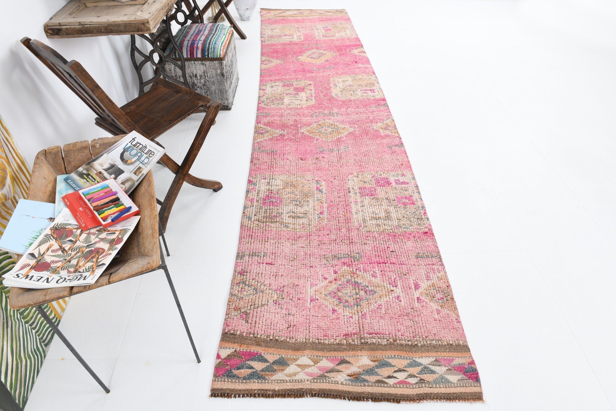 Vintage Herki Runner Rug 2’9’’ x 12’6’’ ft