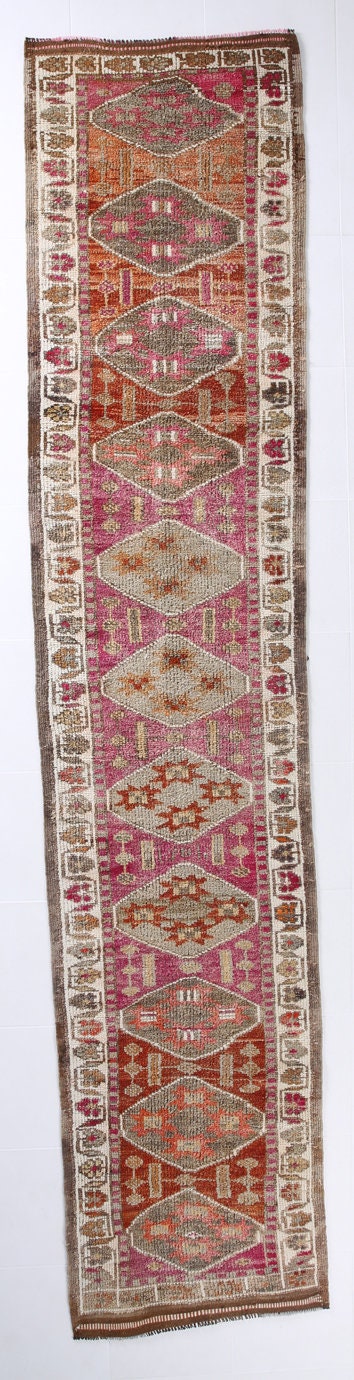Vintage Herki Runner Rug 2'9" x 13'3" ft