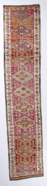 Vintage Herki Runner Rug 2'9" x 13'3" ft
