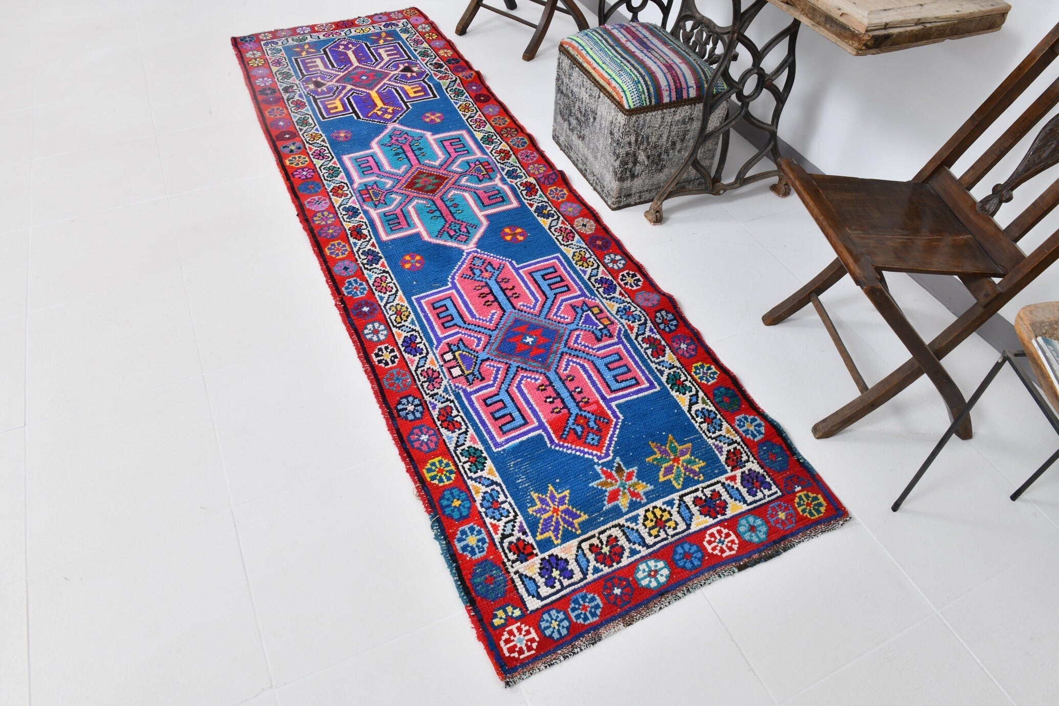 Vintage Herki Runner Rug 2’9’’ x 9’4’’ ft