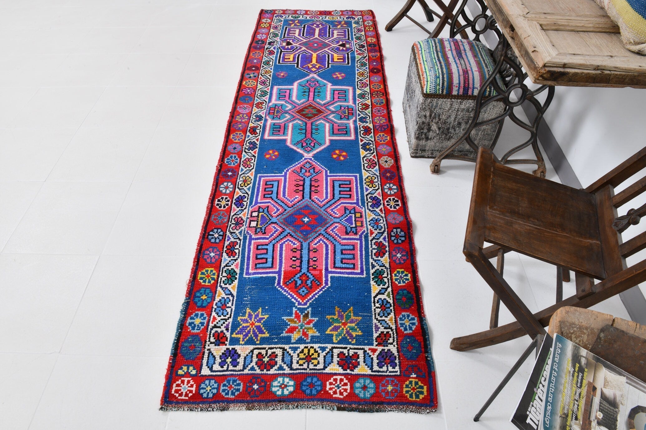 Vintage Herki Runner Rug 2’9’’ x 9’4’’ ft