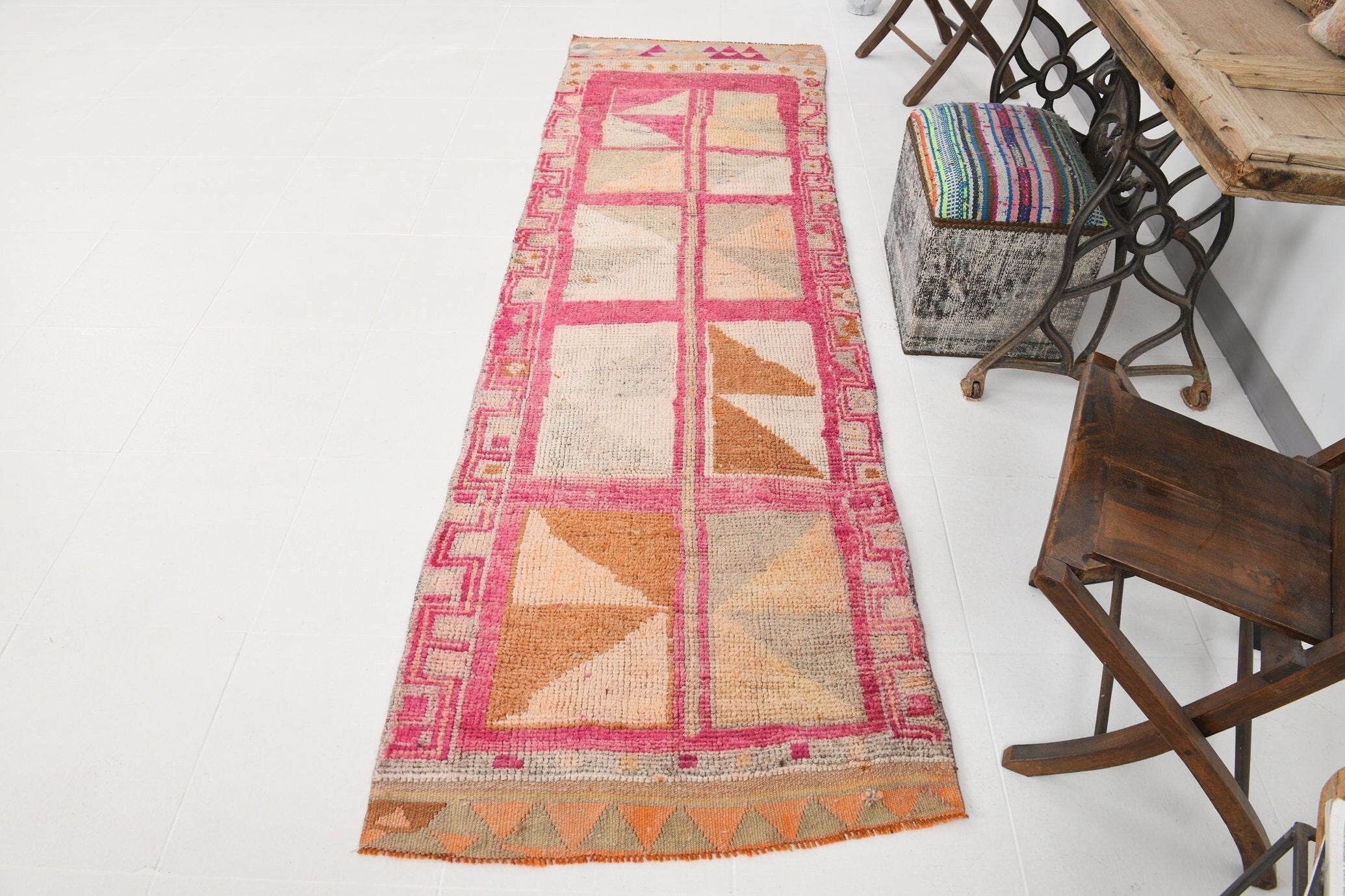 Vintage Herki Runner Rug 2'9" x 9'5" ft