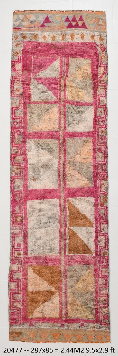 Vintage Herki Runner Rug 2'9" x 9'5" ft