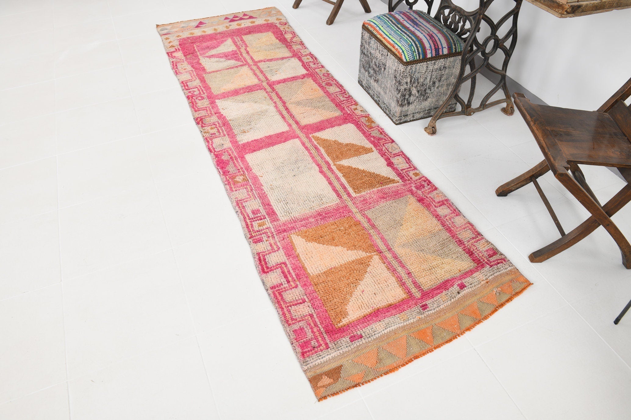 Vintage Herki Runner Rug 2'9" x 9'5" ft