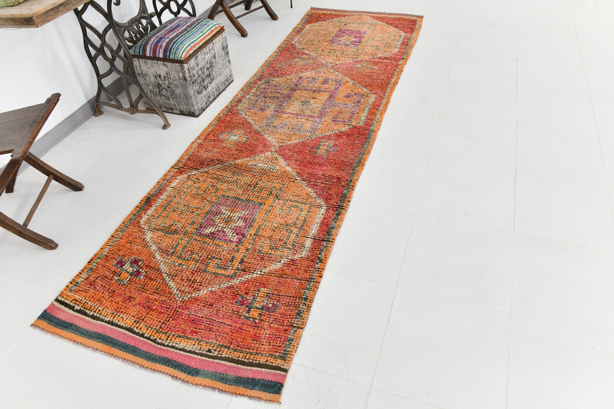 Vintage Herki Runner Rug 3’0’’ x 10’4’’ ft