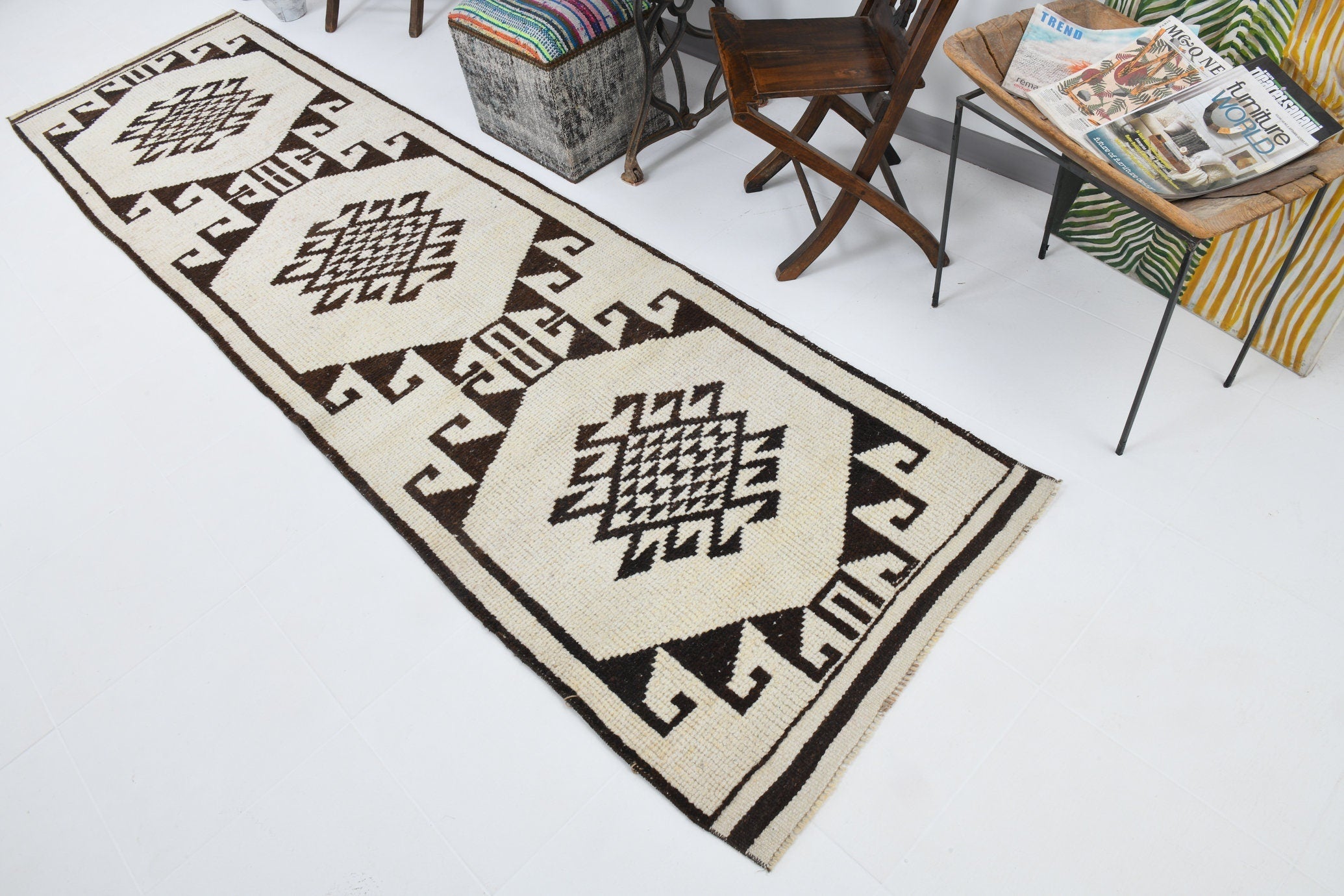 Vintage Herki Runner Rug 3’0’’ x 11’11’’ ft