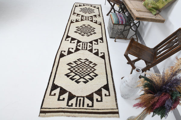 Vintage Herki Runner Rug 3’0’’ x 11’11’’ ft