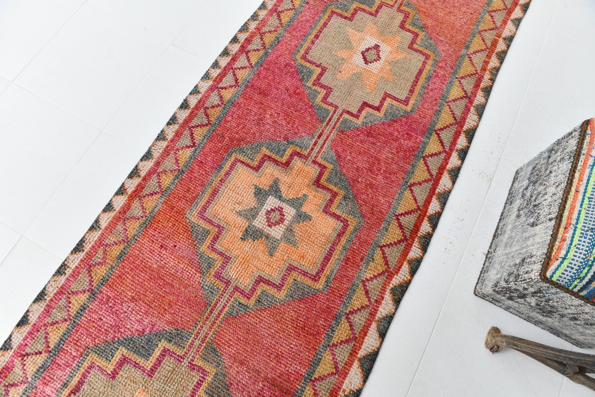 Vintage Herki Runner Rug 3'0" x 11'5" ft