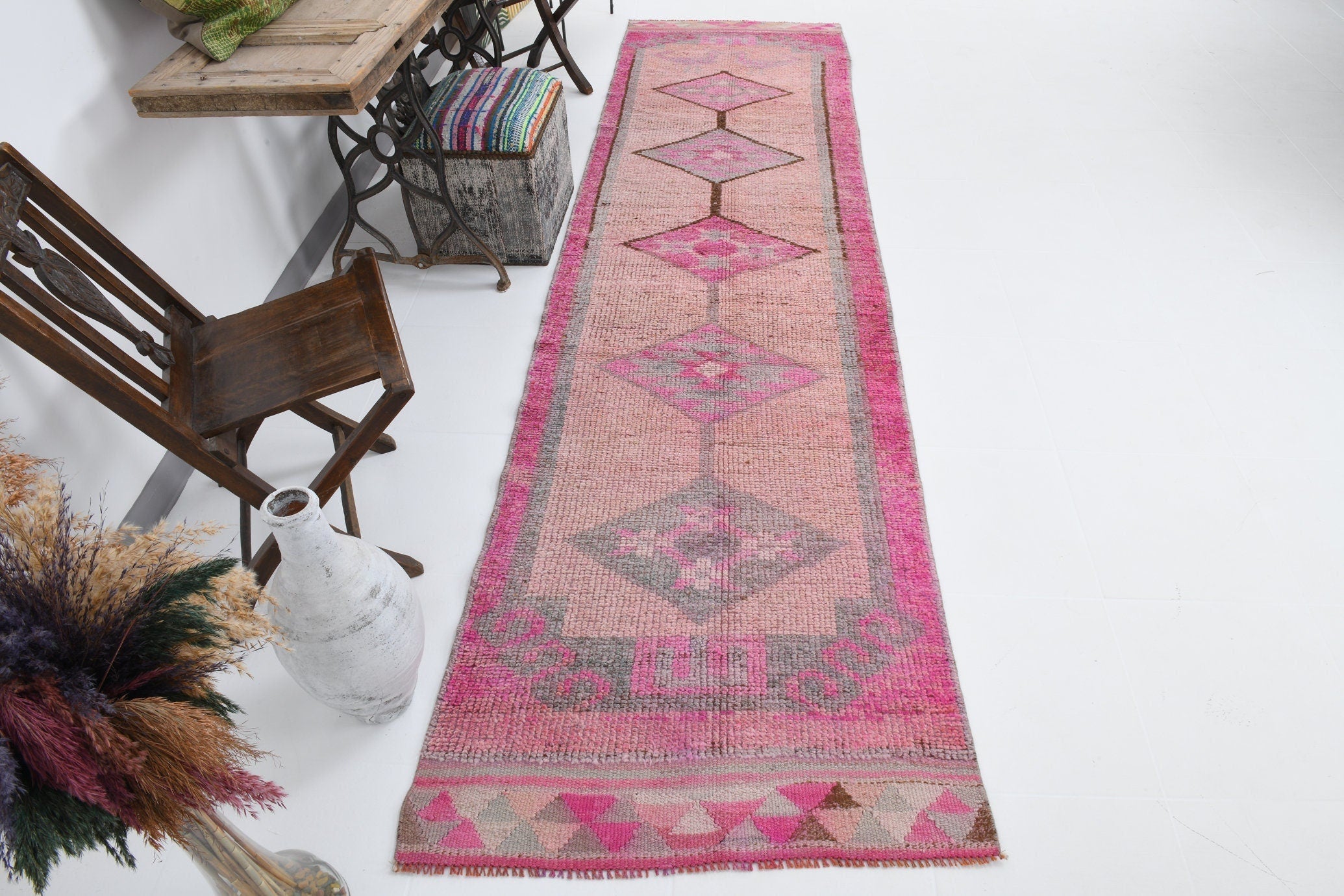 Vintage Herki Runner Rug 3’0’’ x 11’8’’ ft
