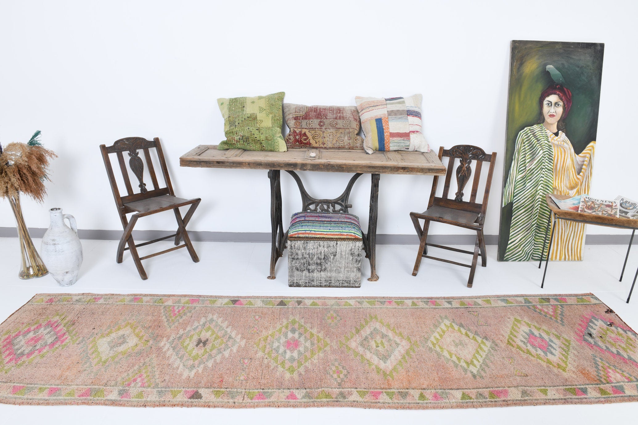 Vintage Herki Runner Rug 3'0" x 11'8" ft