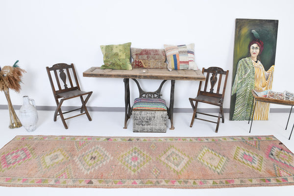 Vintage Herki Runner Rug 3'0" x 11'8" ft