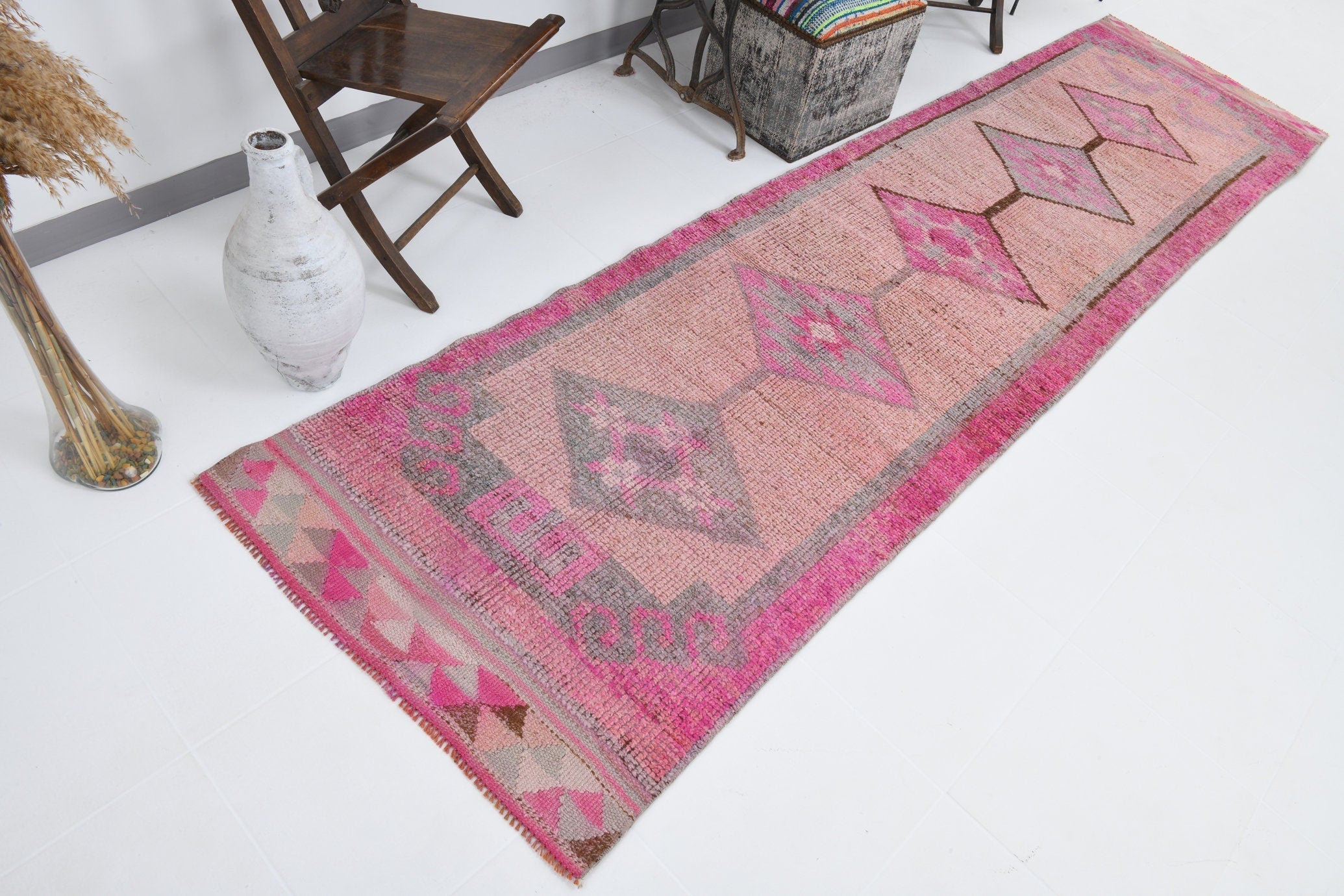 Vintage Herki Runner Rug 3’0’’ x 11’8’’ ft