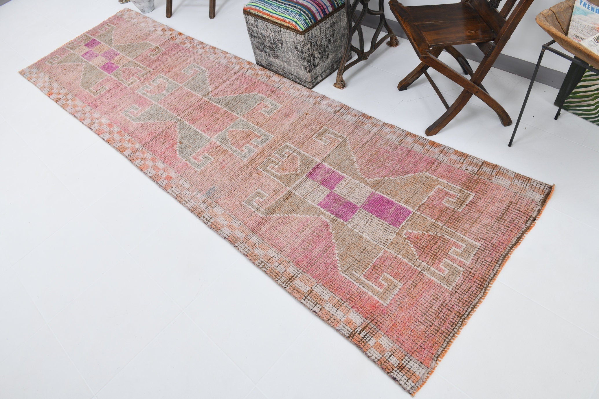 Vintage Herki Runner Rug 3’1’’ x 10’11’’ ft