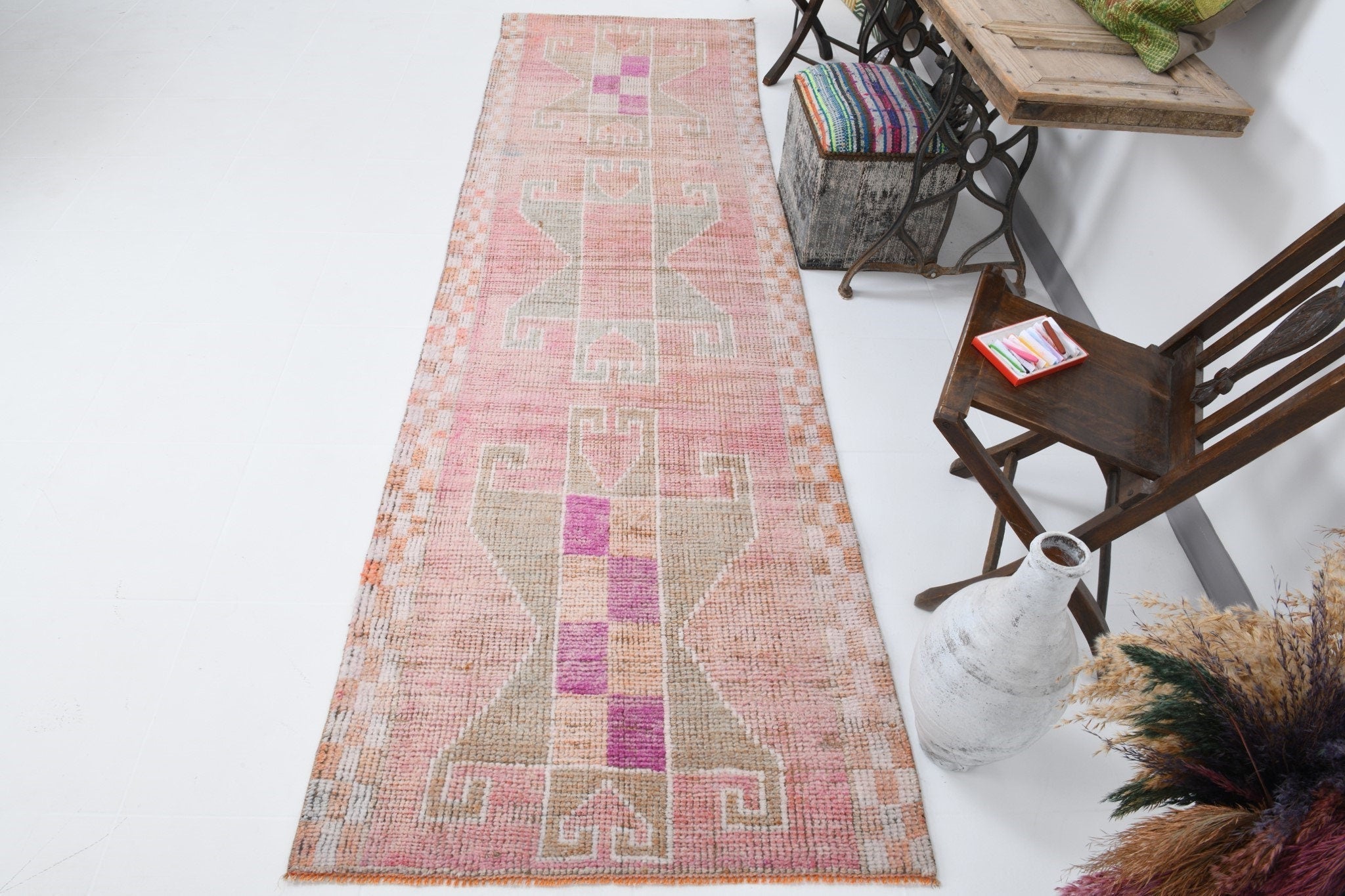 Vintage Herki Runner Rug 3’1’’ x 10’11’’ ft