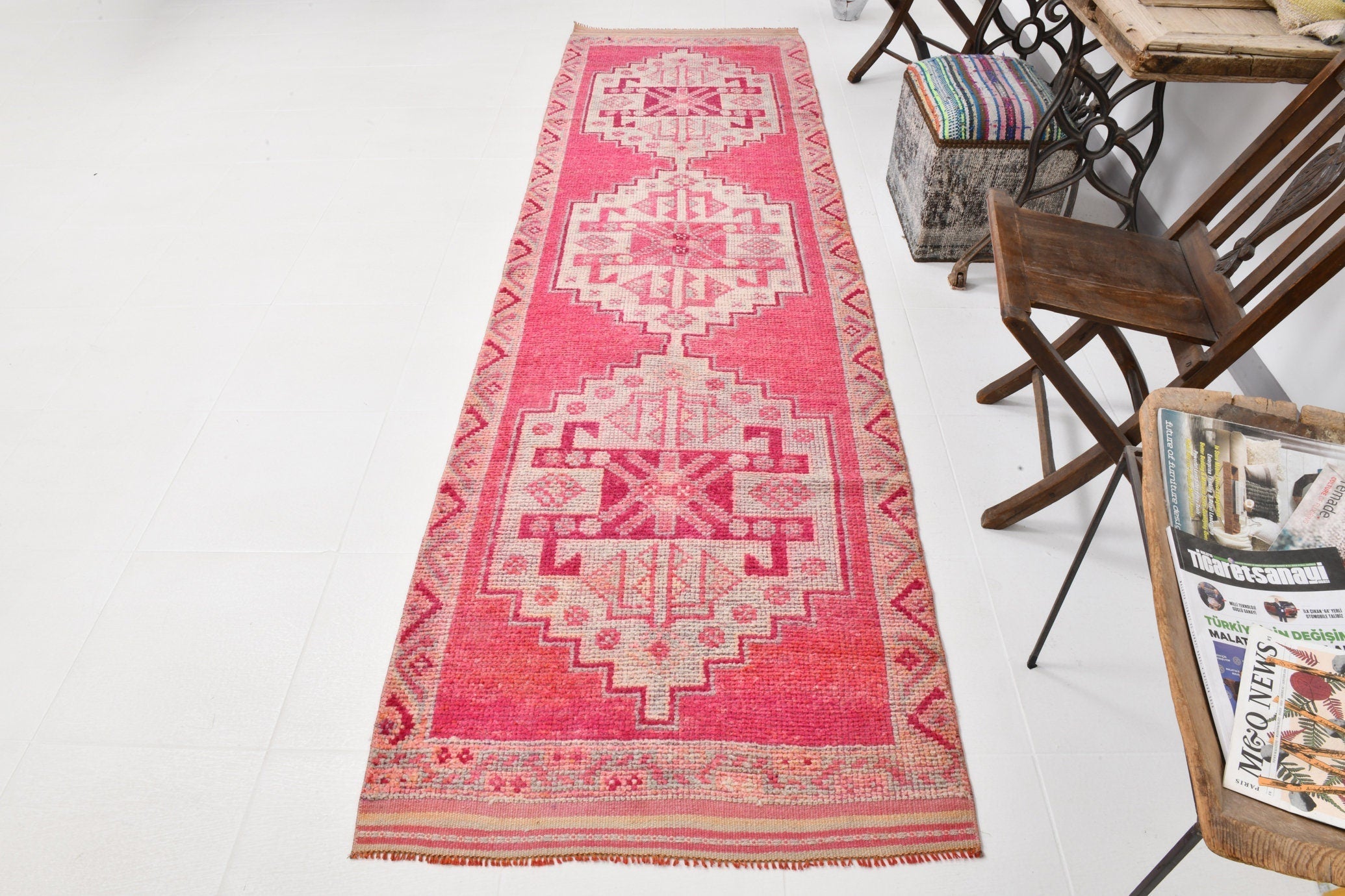 Vintage Herki Runner Rug 3’1’’ x 11’0’’ ft
