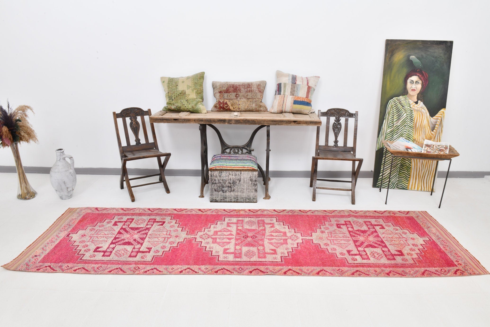 Vintage Herki Runner Rug 3’1’’ x 11’0’’ ft
