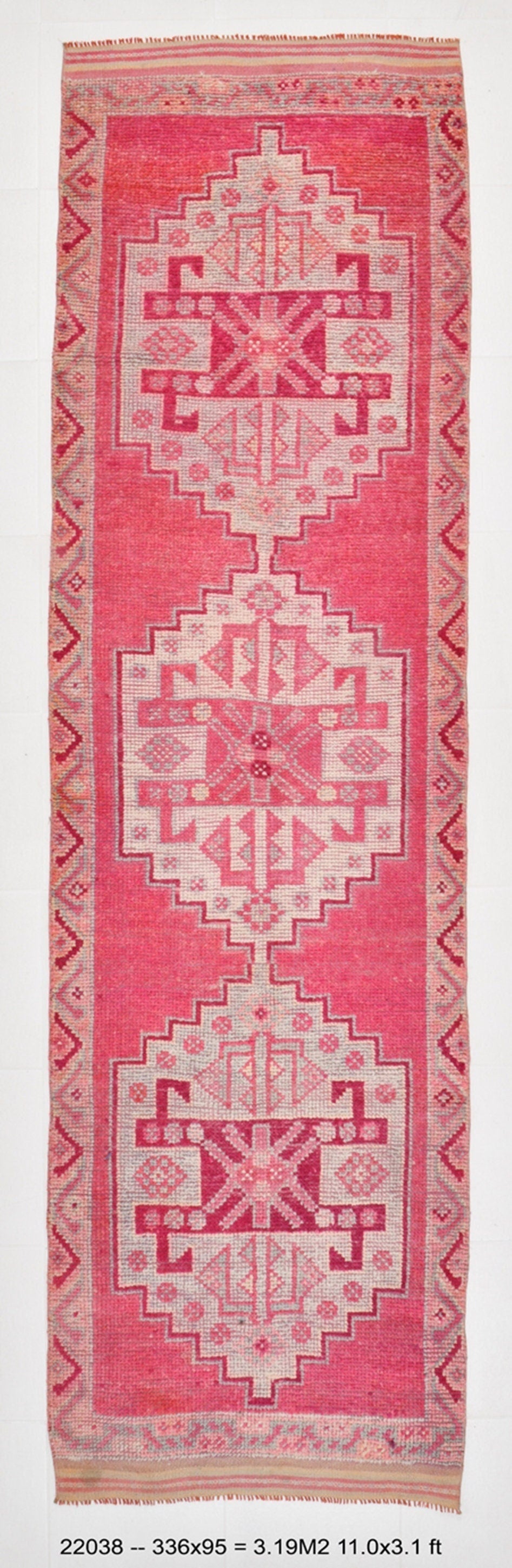 Vintage Herki Runner Rug 3’1’’ x 11’0’’ ft