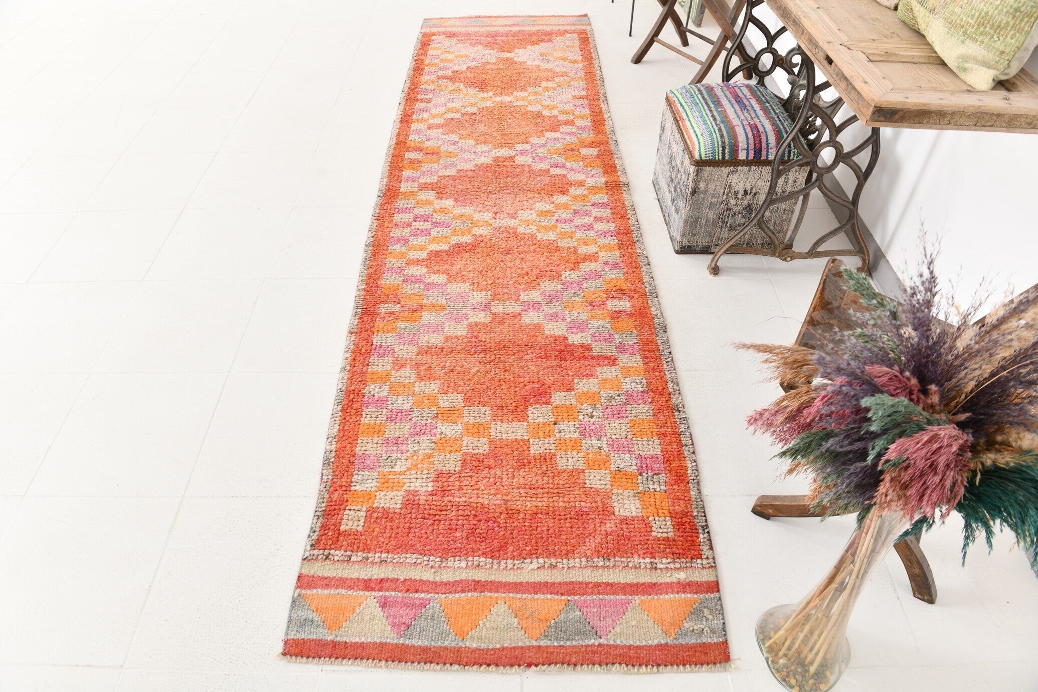 Vintage Herki Runner Rug 3’1’’ x 11’3’’ ft