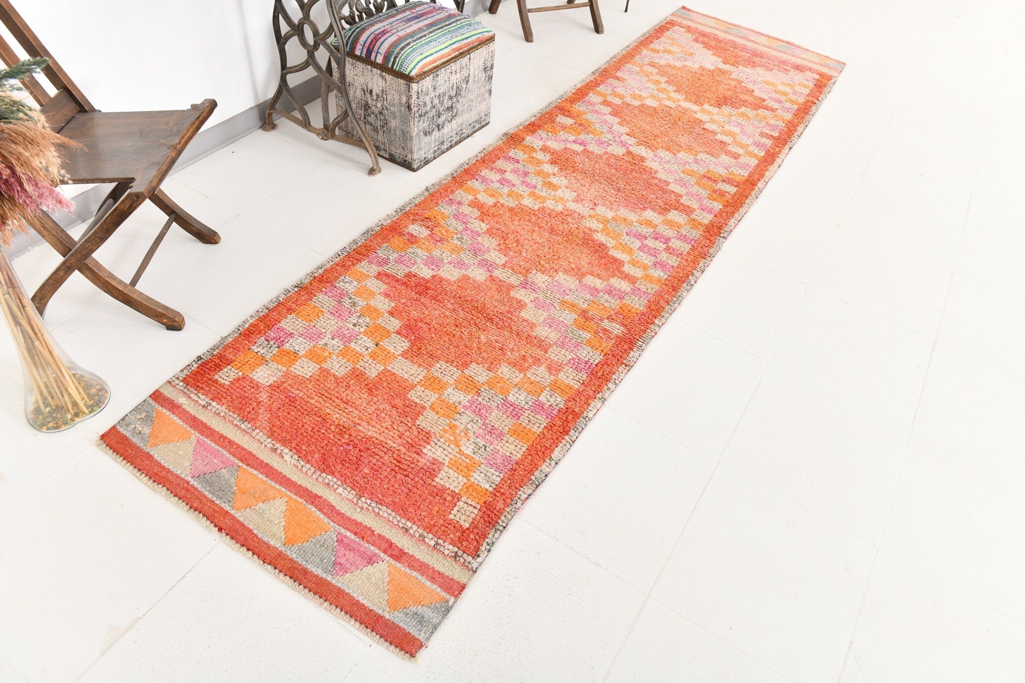 Vintage Herki Runner Rug 3’1’’ x 11’3’’ ft