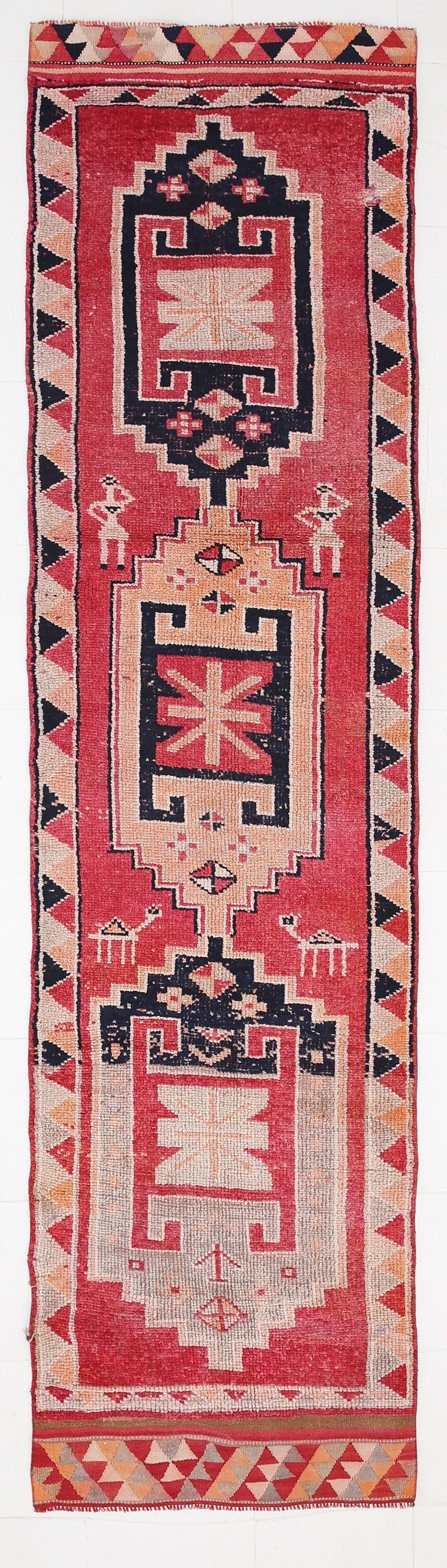 Vintage Herki Runner Rug 3'1" x 12'0" ft