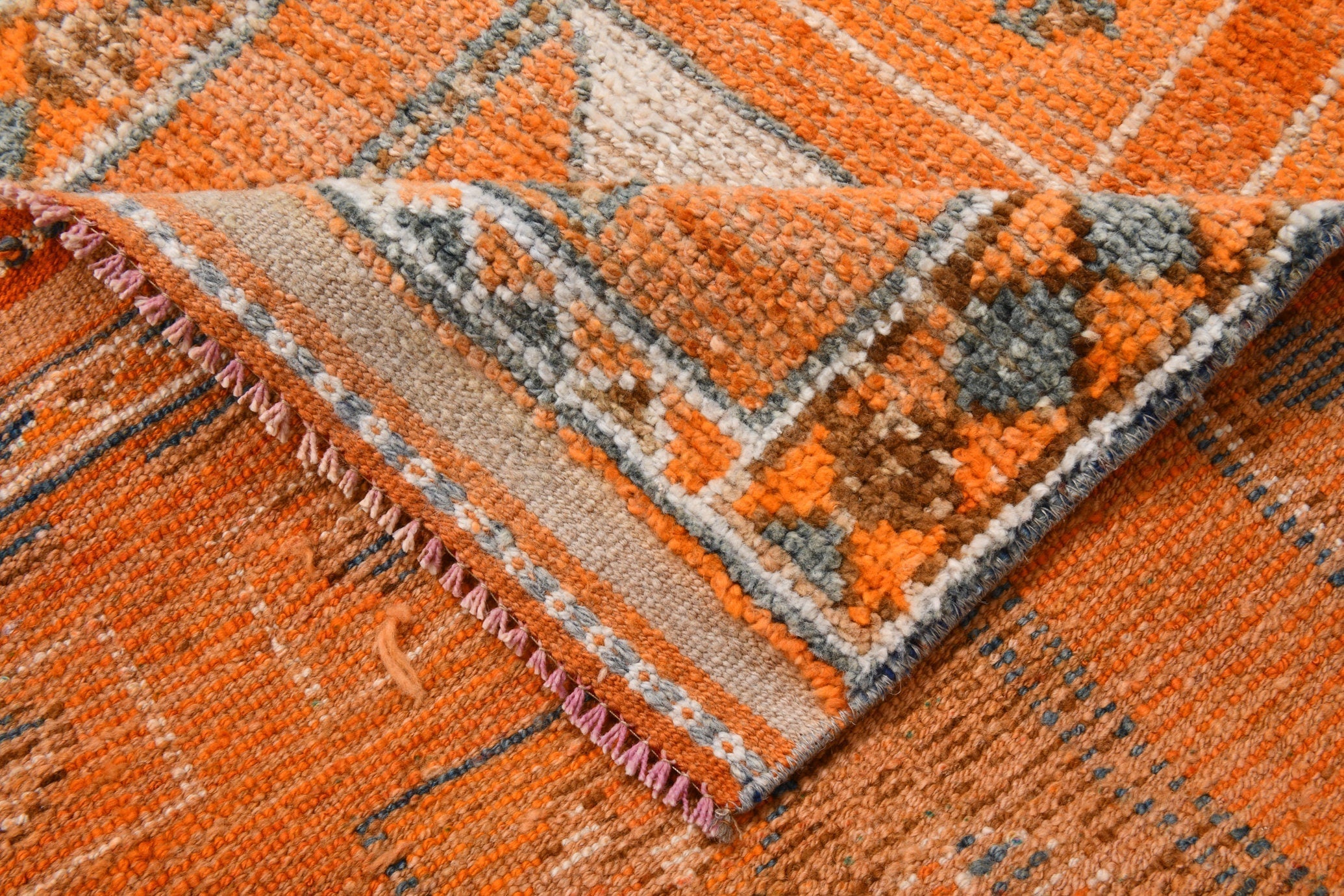 Vintage Herki Runner Rug 3'1" x 12'2" ft