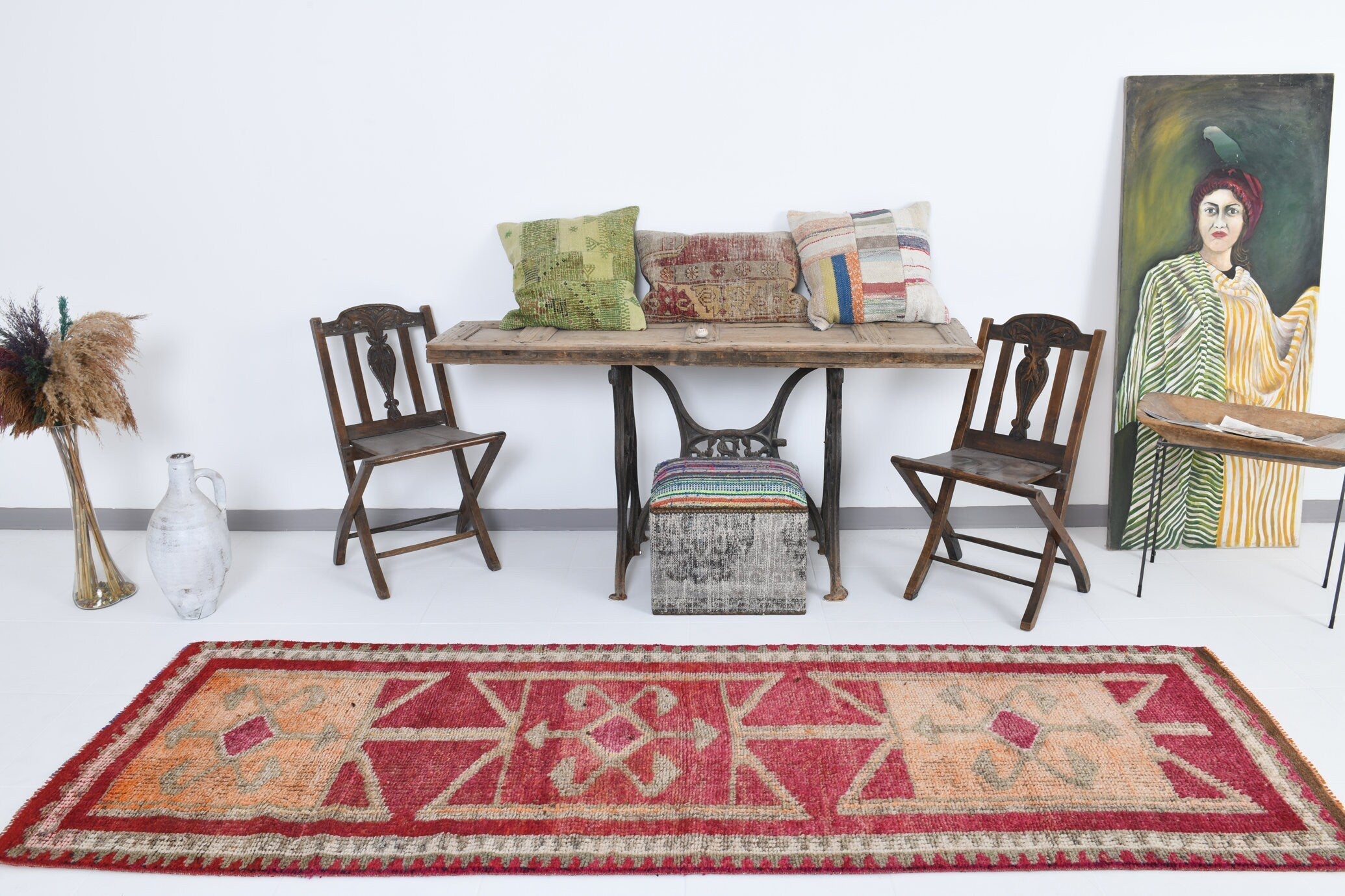 Vintage Herki Runner Rug 3’1’’ x 9’5’’ ft
