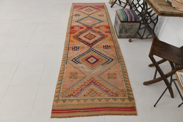 Vintage Herki Runner Rug 3’2’’ x 10’8’’ ft