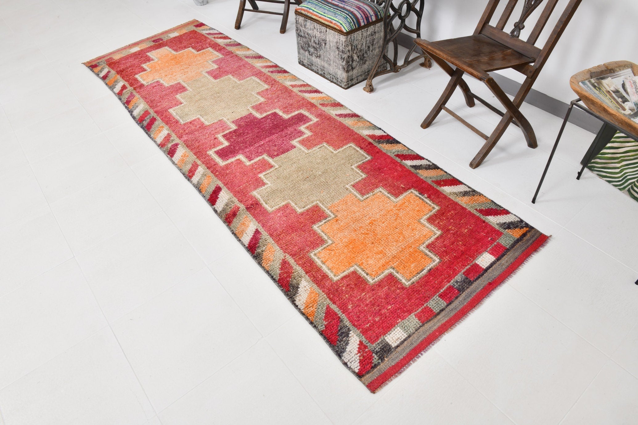 Vintage Herki Runner Rug 3’2’’ x 9’11’’ ft