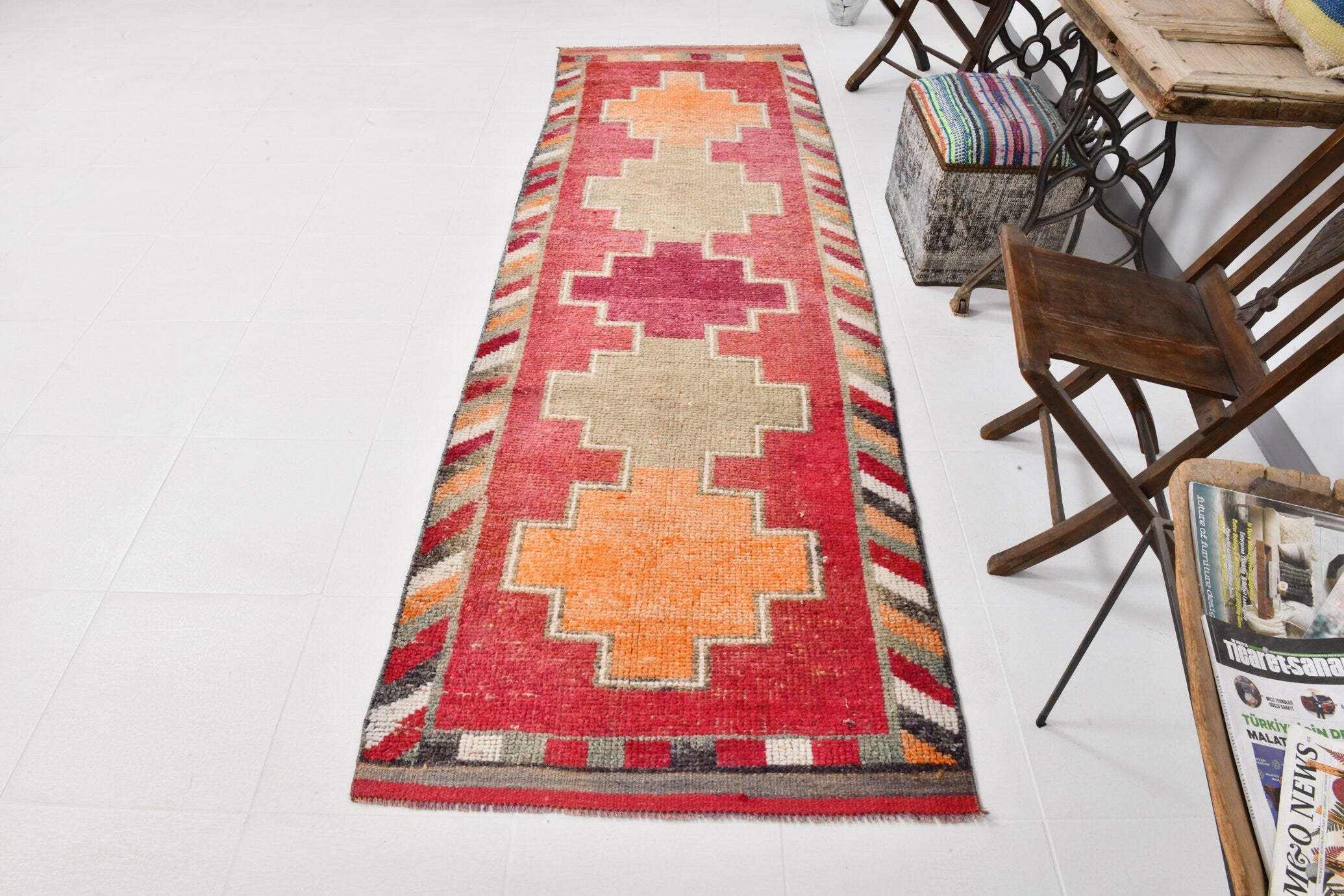Vintage Herki Runner Rug 3’2’’ x 9’11’’ ft