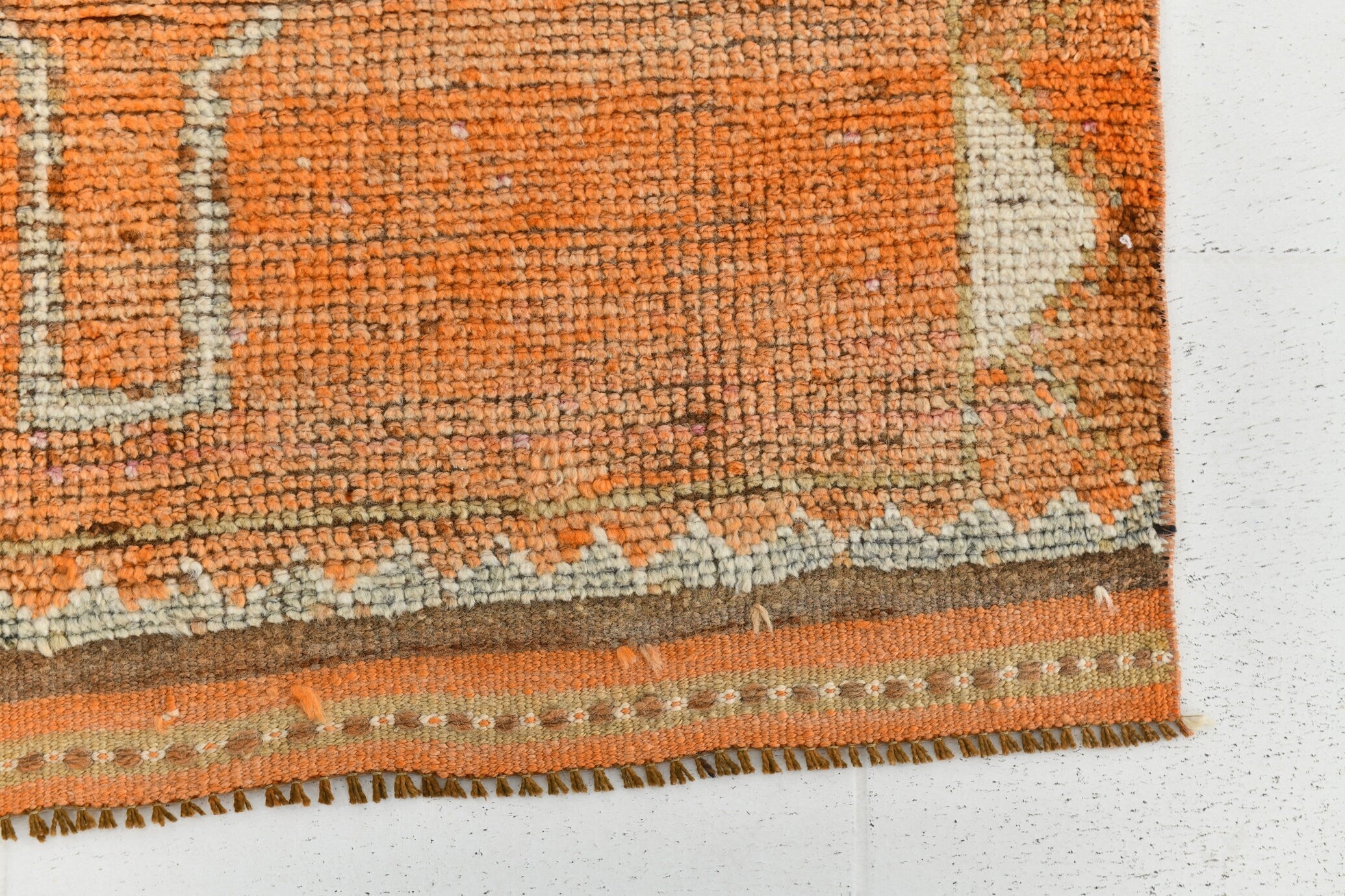 Vintage Herki Runner Rug 3'3" x 10'10" ft