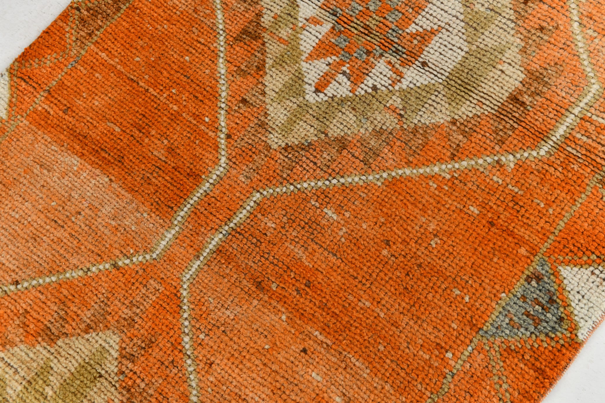 Vintage Herki Runner Rug 3'3" x 10'10" ft