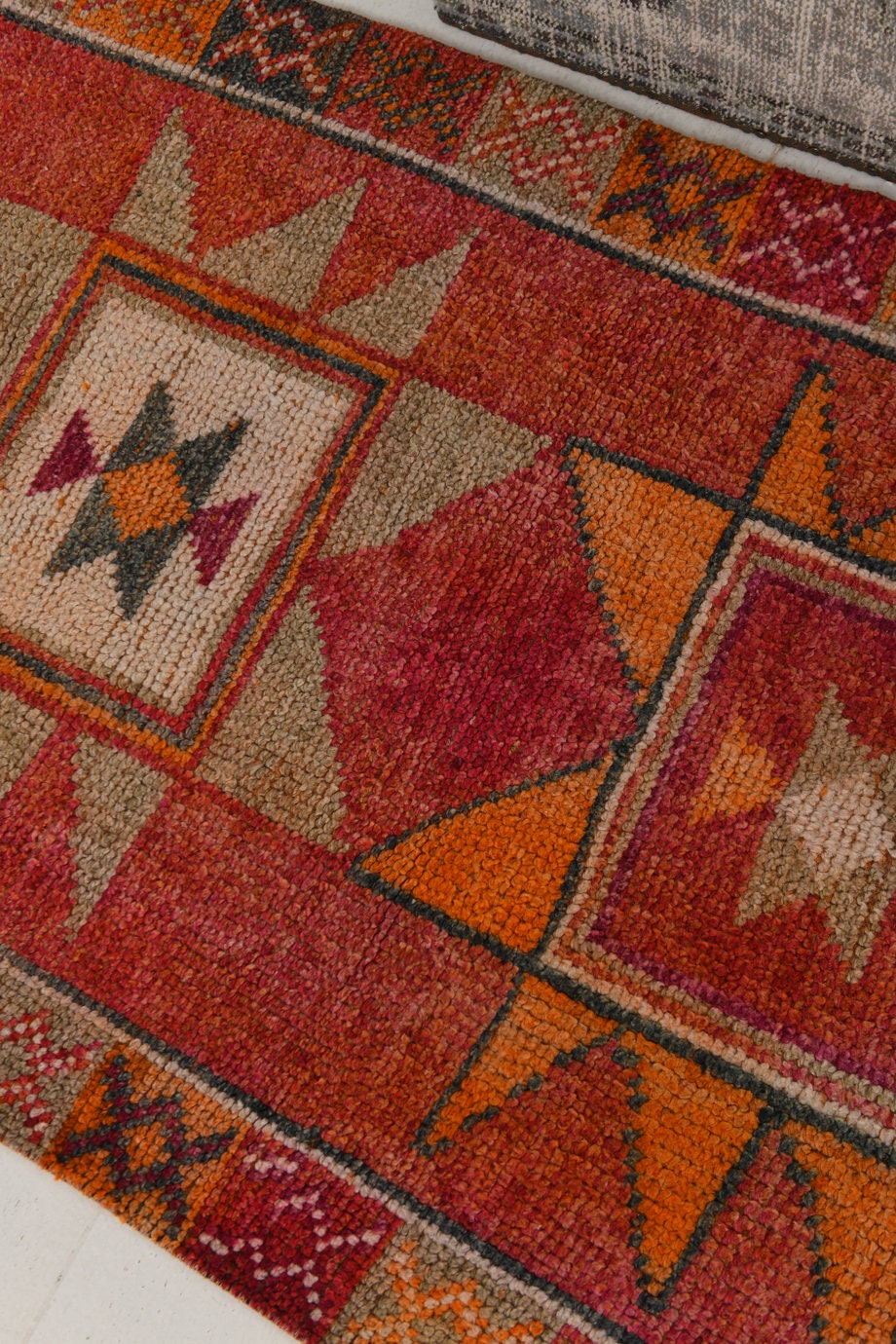 Vintage Herki Runner Rug 3'3" x 10'11" ft