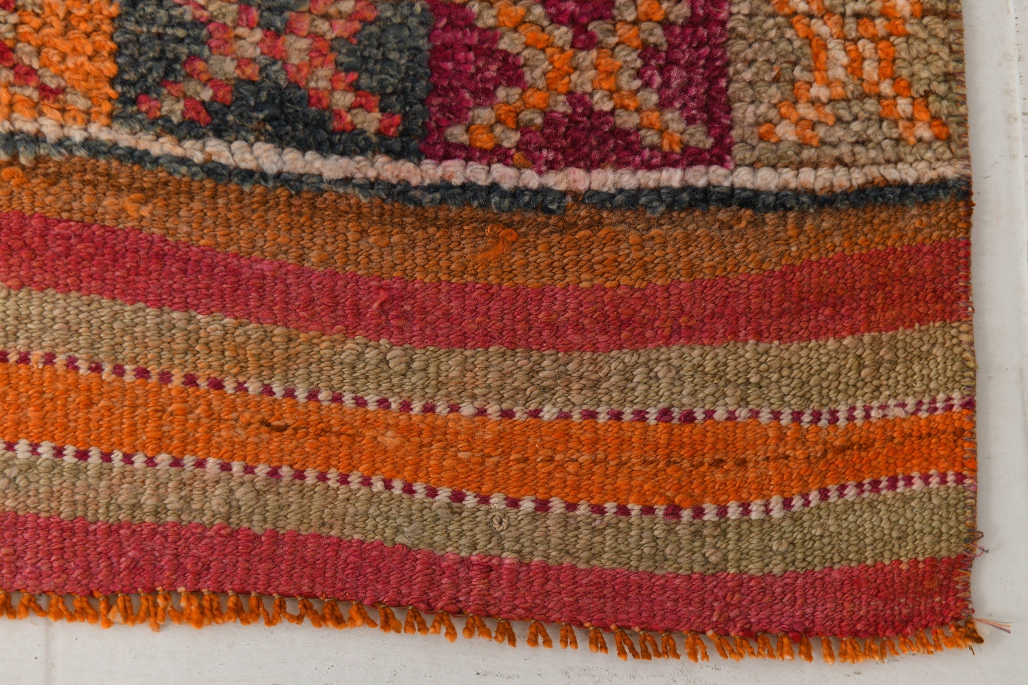 Vintage Herki Runner Rug 3'3" x 10'11" ft