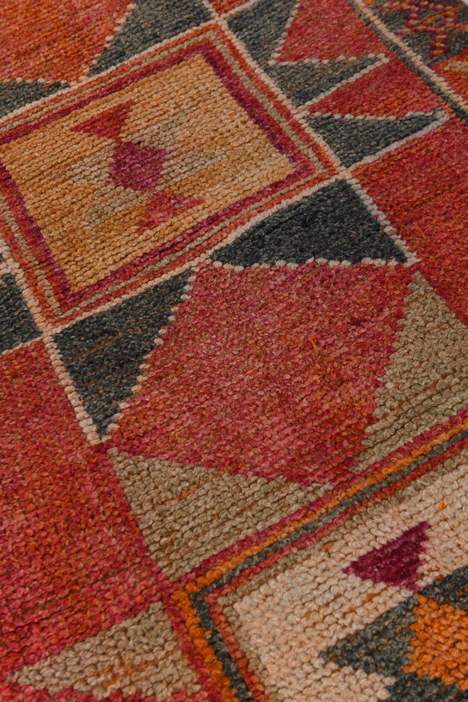 Vintage Herki Runner Rug 3'3" x 10'11" ft