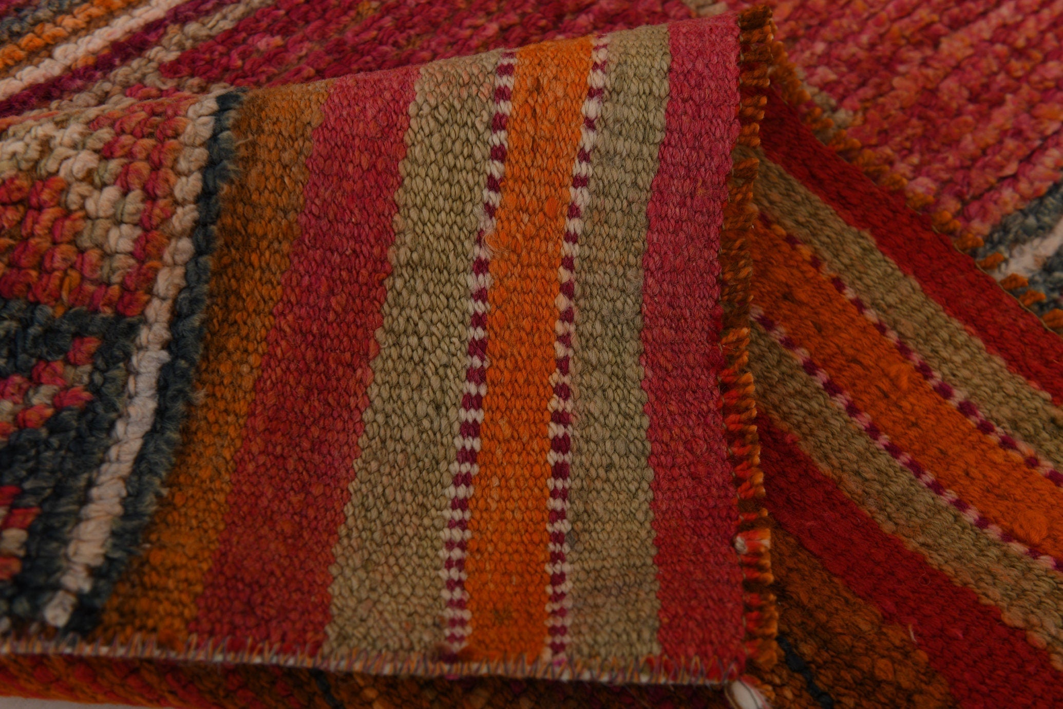 Vintage Herki Runner Rug 3'3" x 10'11" ft