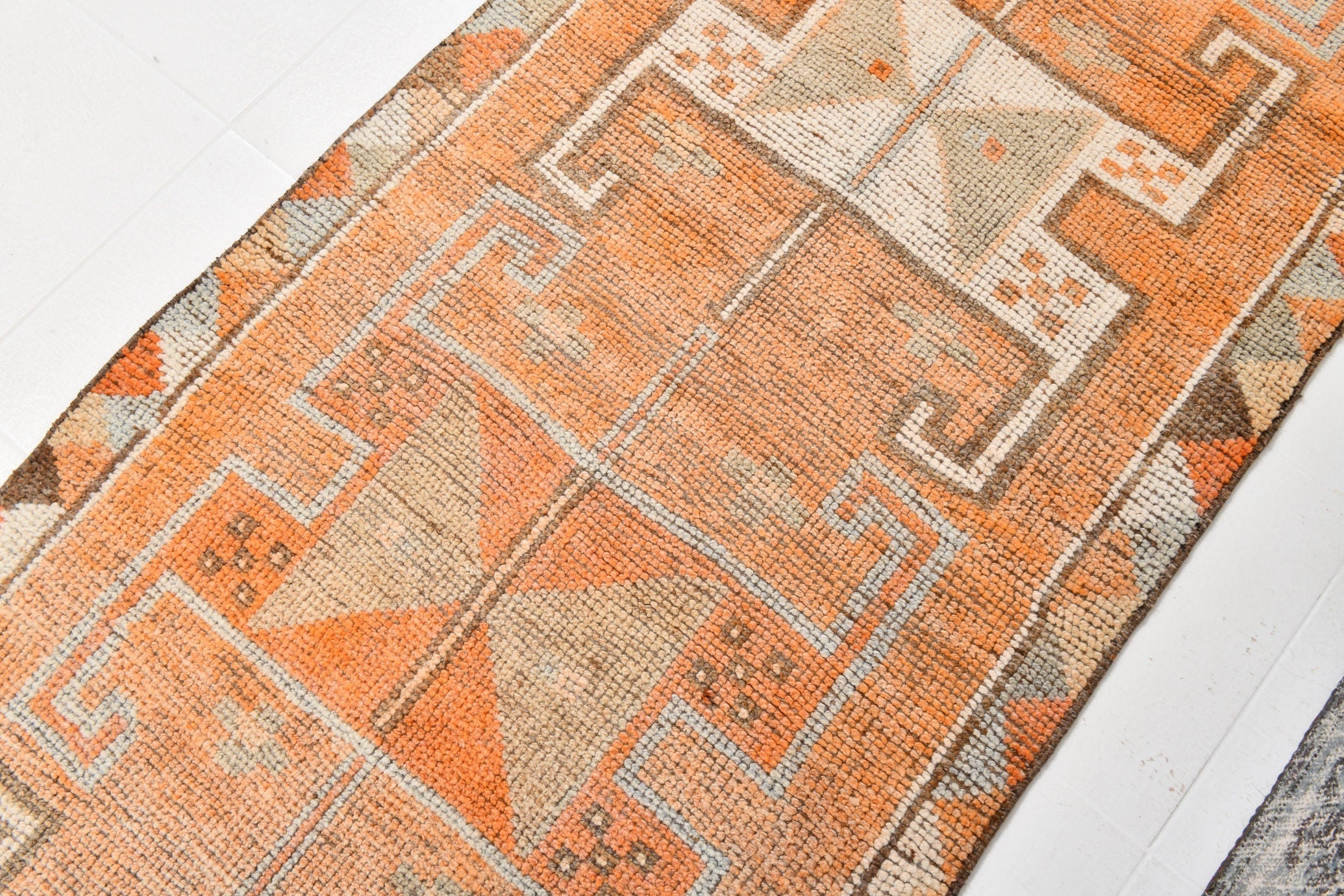 Vintage Herki Runner Rug 3'3" x 10'3" ft
