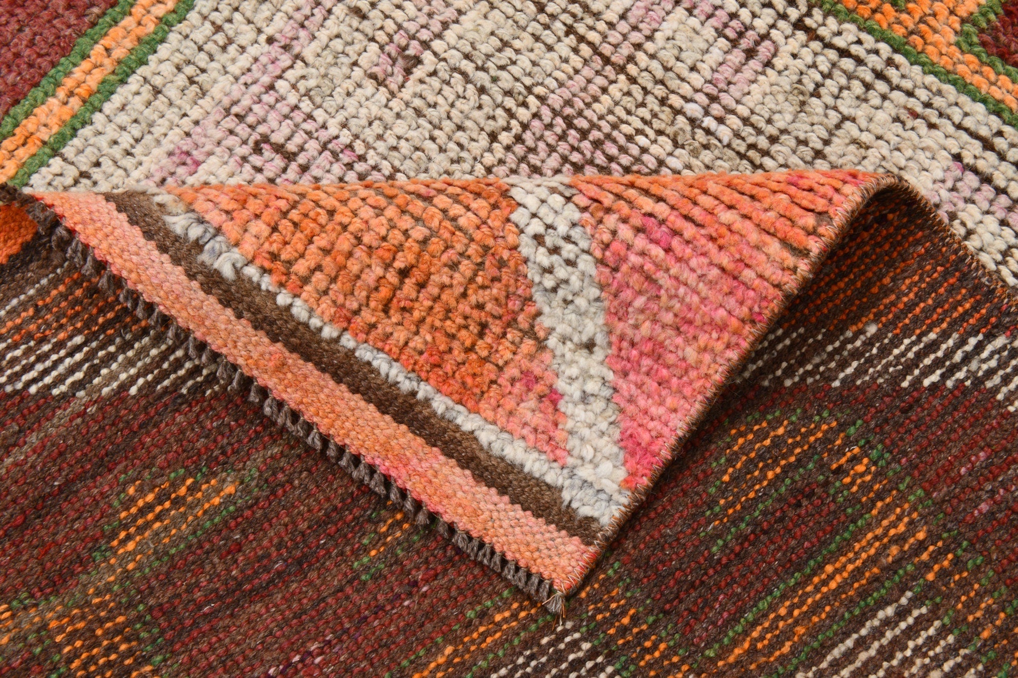 Vintage Herki Runner Rug 3'3" x 10'4" ft