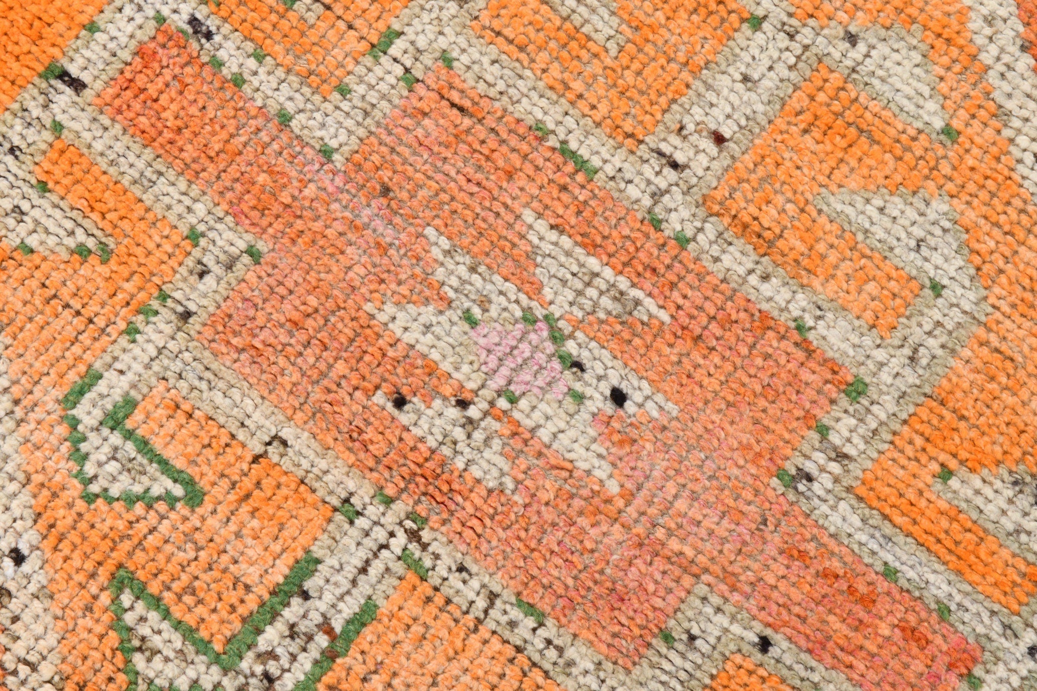 Vintage Herki Runner Rug 3'3" x 10'4" ft