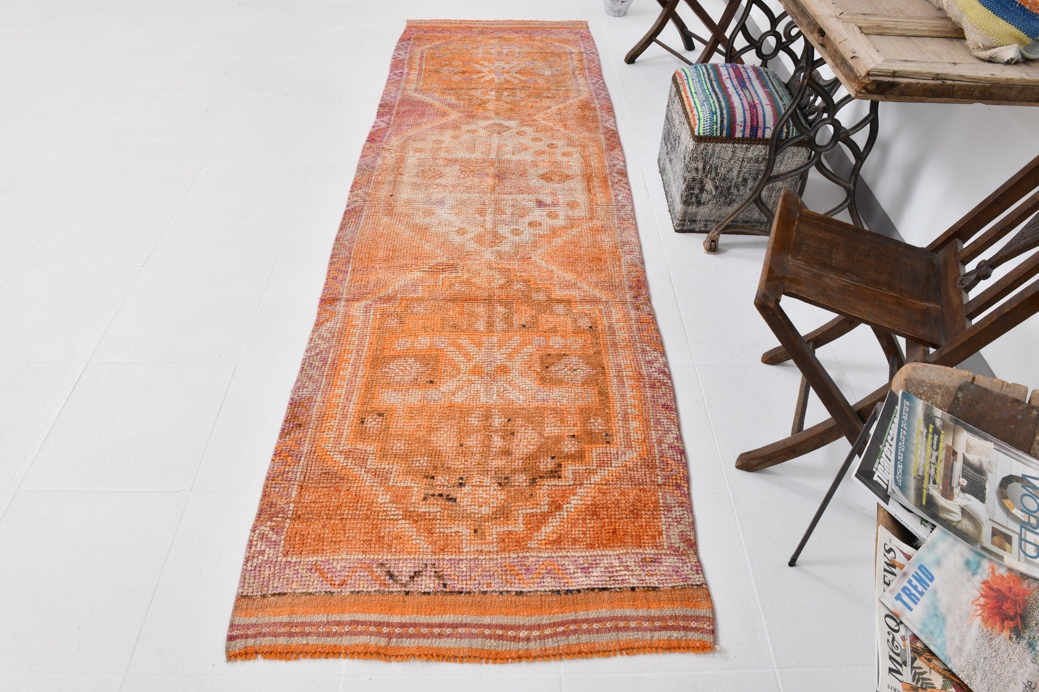 Vintage Herki Runner Rug 3’3’’ x 10’8’’ ft
