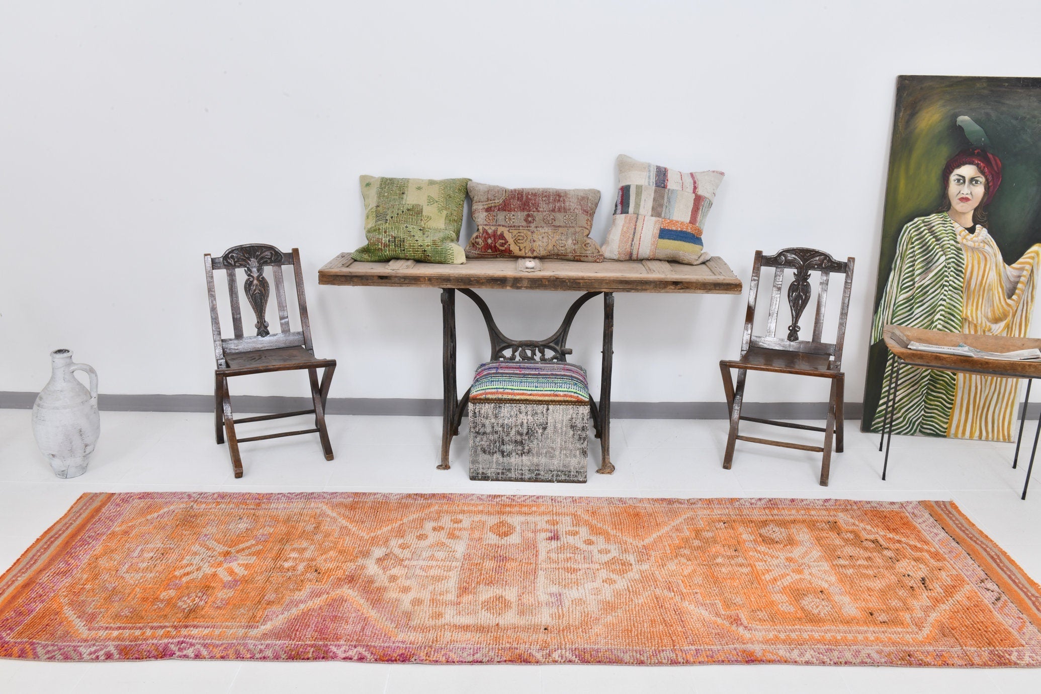 Vintage Herki Runner Rug 3’3’’ x 10’8’’ ft