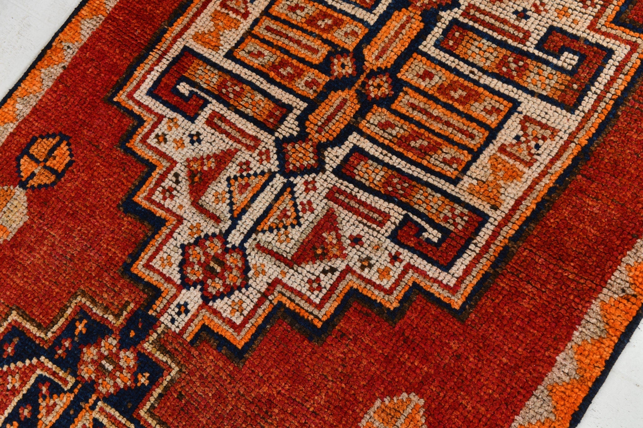 Vintage Herki Runner Rug 3'3" x 11'3" ft