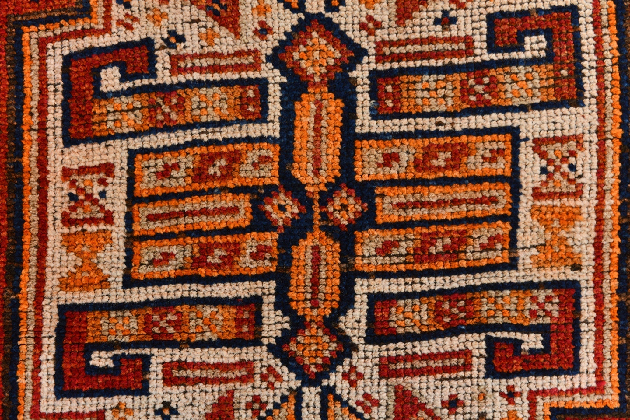 Vintage Herki Runner Rug 3'3" x 11'3" ft