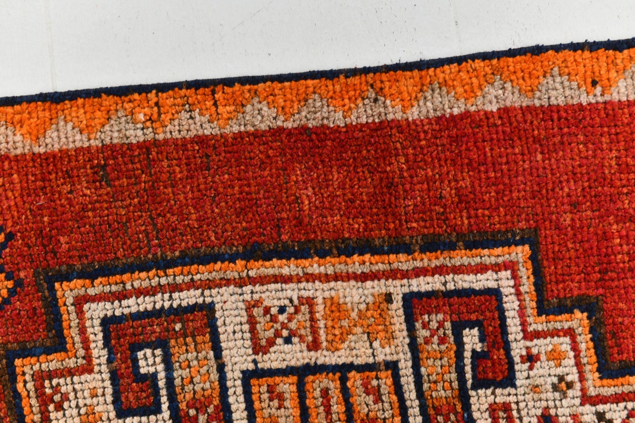 Vintage Herki Runner Rug 3'3" x 11'3" ft