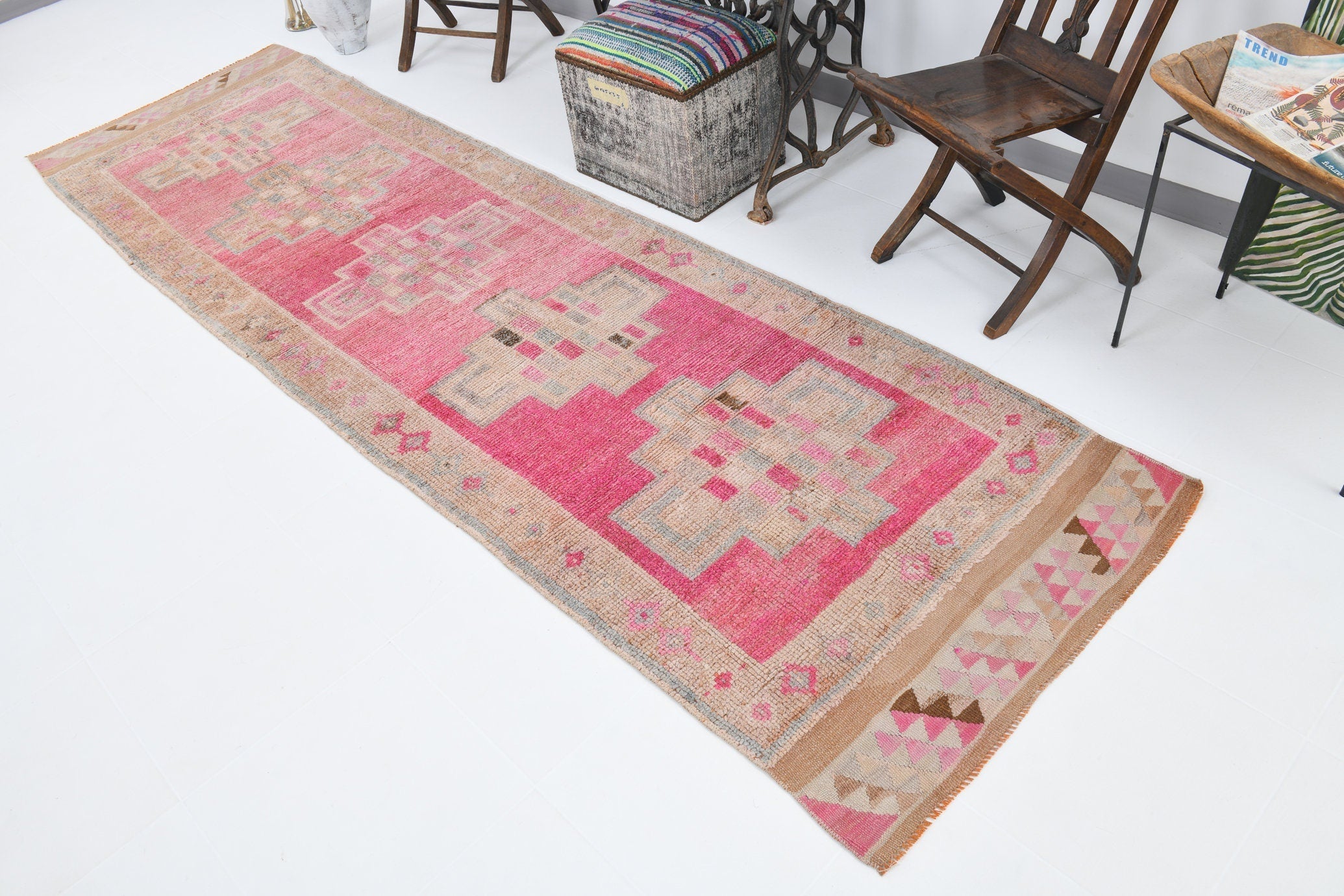 Vintage Herki Runner Rug 3’3’’ x 11’5’’ ft