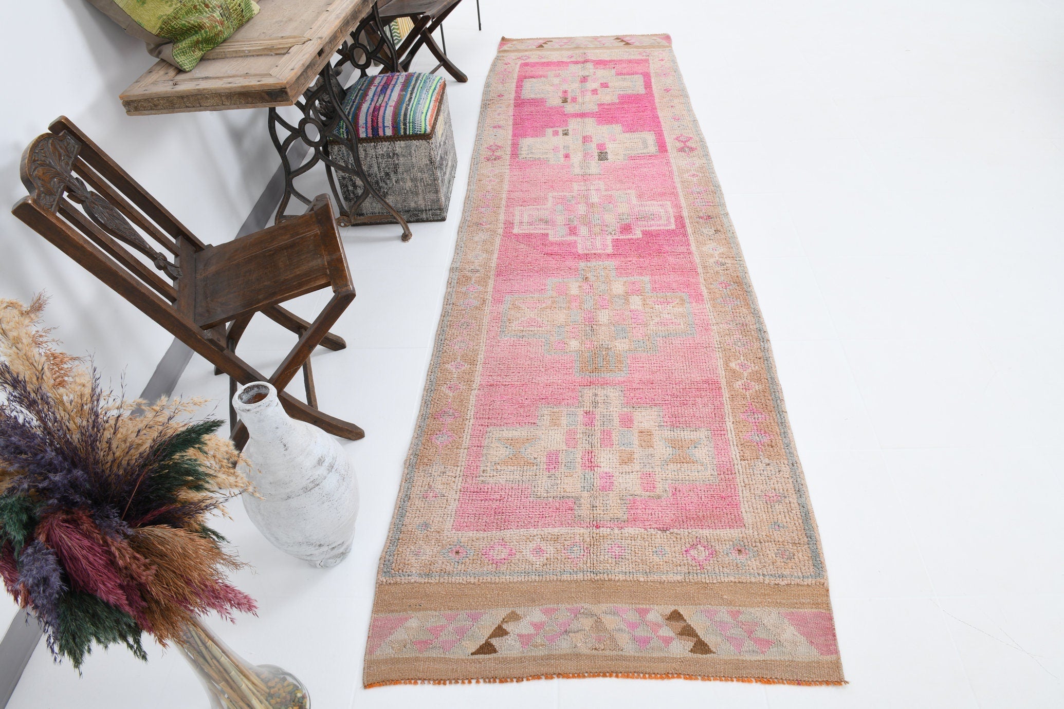 Vintage Herki Runner Rug 3’3’’ x 11’5’’ ft