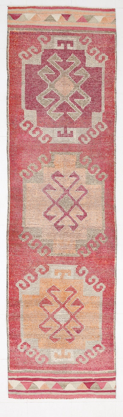 Vintage Herki Runner Rug 3'3" x 11'9" ft