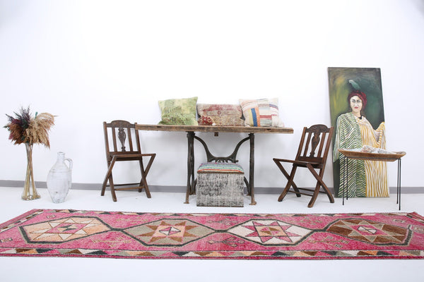 Vintage Herki Runner Rug 3'4" x 11'7" ft